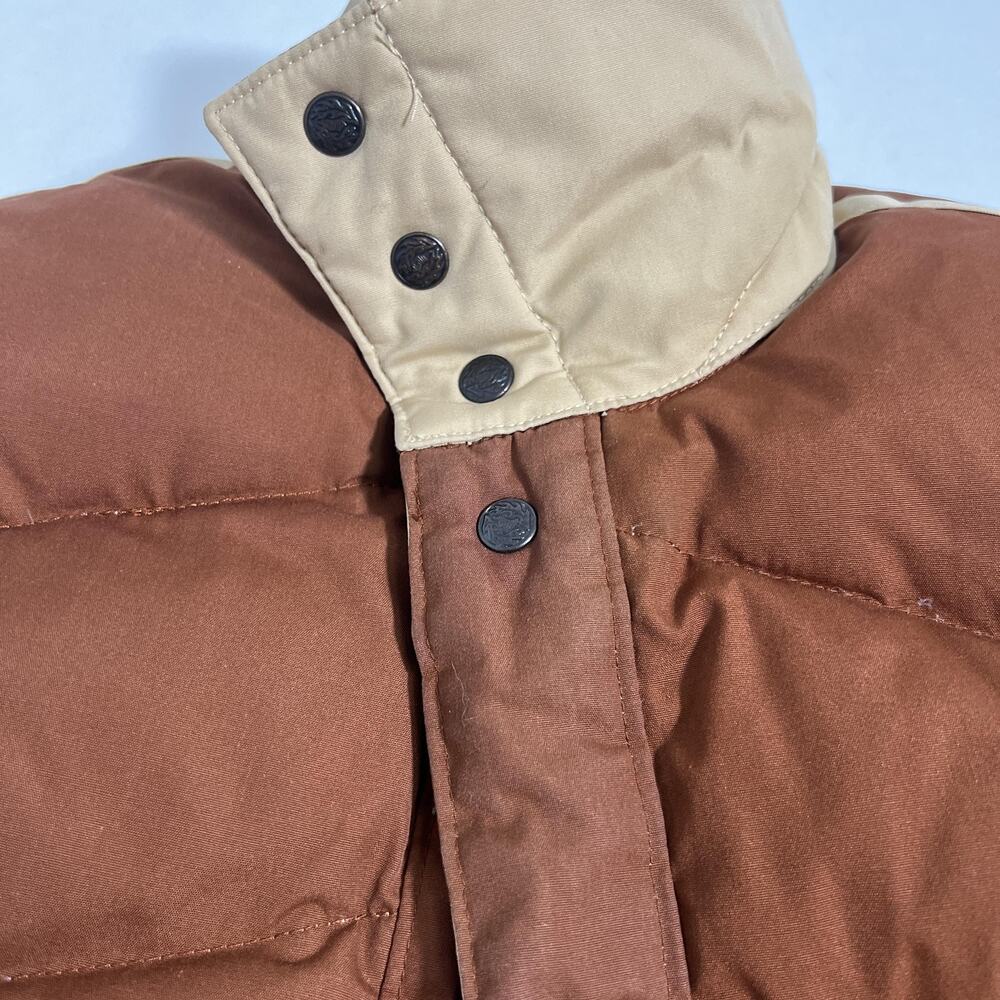 Vintage Sunshine Vest Mens Large Brown Reversible Down Puffer Hiking Outdoor - Picture 13 of 13